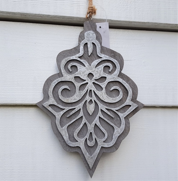 Ornament Zapfen grau Wanddeko
